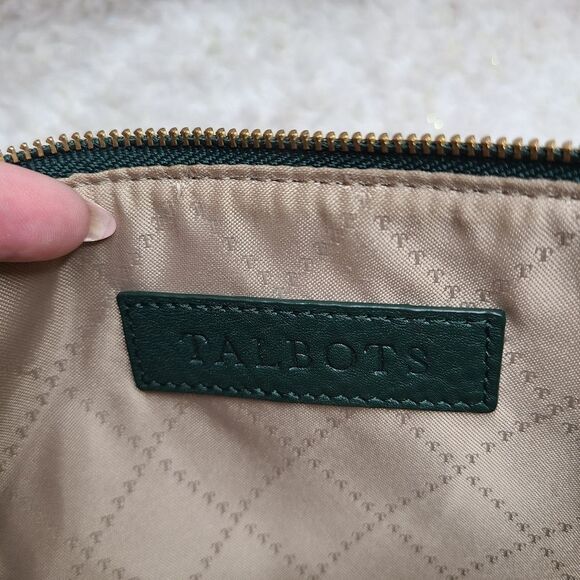 Talbots Forest‎ Green Pebbled Leather Zippered Wristlet - Picture 9 of 10